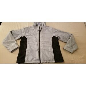Womens Duluth Trading Jacket Hooded L Large Gray Coat
